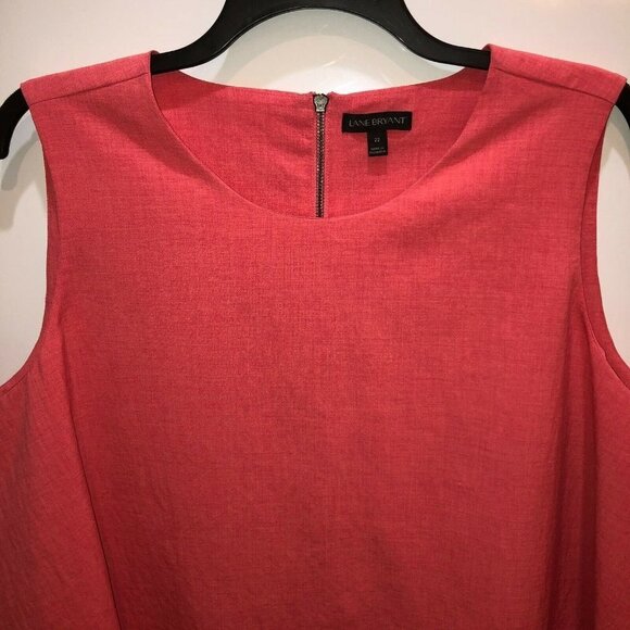 Lane Bryant Pink Sleeveless Layered Tank Blouse - Picture 3 of 9